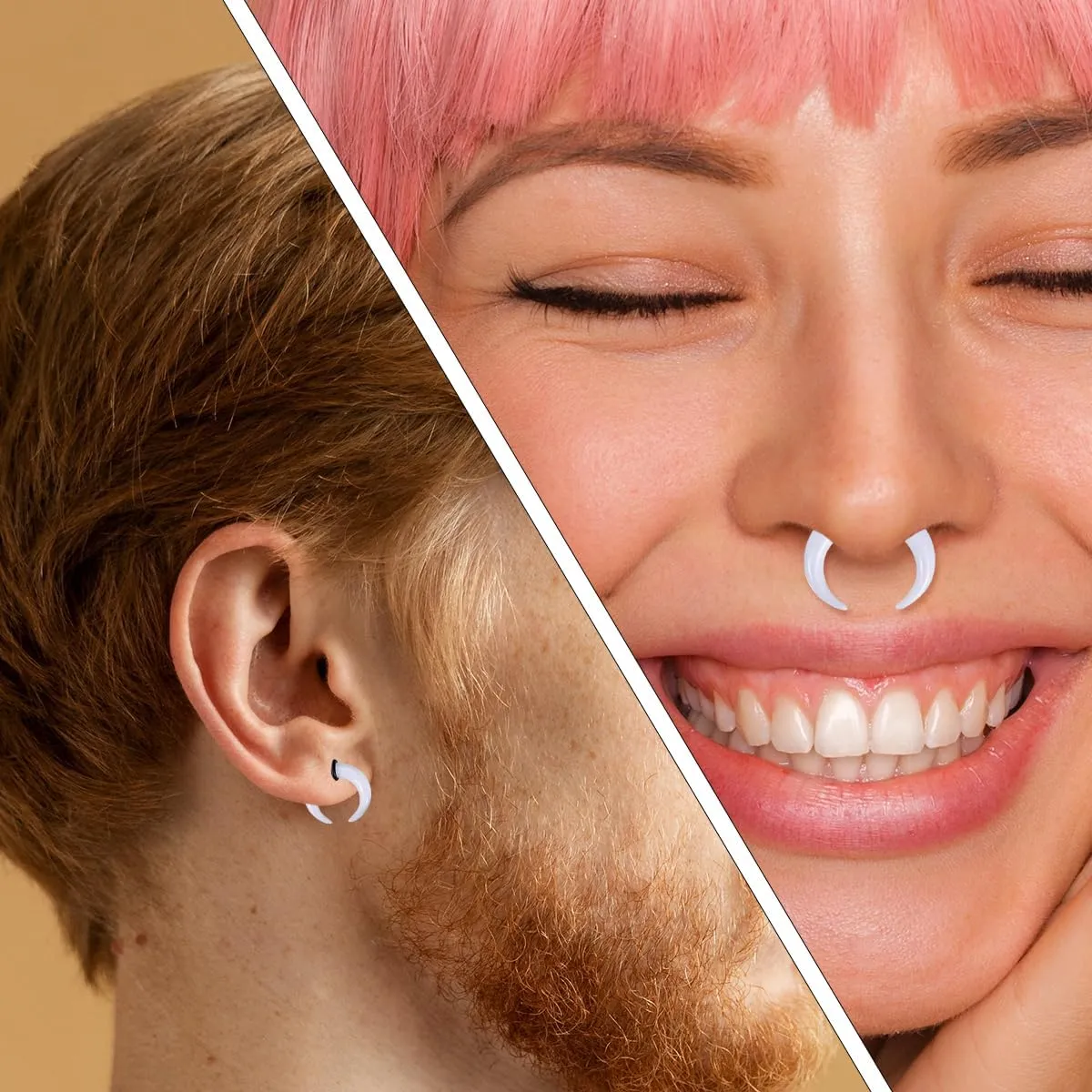1-2PCS Acrylic Pincher Tapers Septum Rings 00G 0G 1G 2G 4G 6G 8G 10G 12G 14G Buffalo Horseshoe Stretcher Expander Gauges Ear Nose Piercing Taper Kit