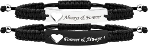 1 Pair Hademade Braided Braceletsfor Couples, Bracelets for Men Women Engraved with I Love You 3000, God Gave Me You, His Crazy Her Weirdo, Birthday Valentine's Day Gift for Lady s Y860