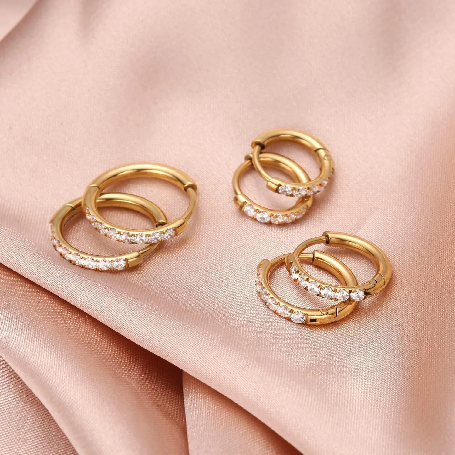 1 Pair Small Hoop Earrings for Women Men,316L Surgical Steel Hinge Huggie Hoop Earrings fit Cartilage, Helix, Tragus, Sung, Earlobe Lightweight Hypoallergenic Earrings