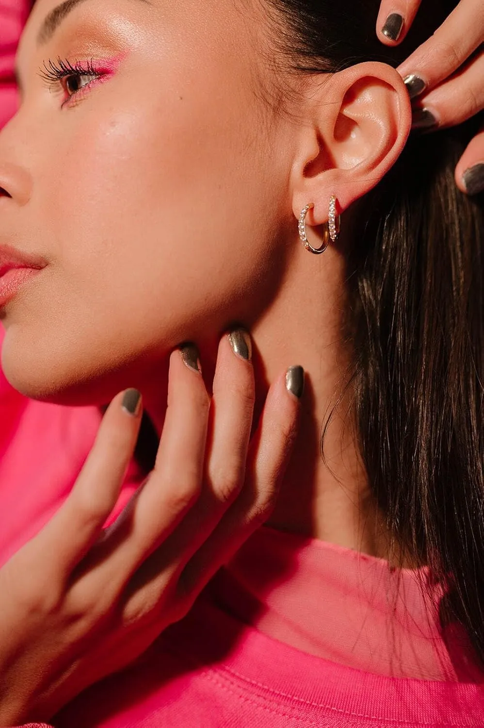 1 Pair Small Hoop Earrings for Women Men,316L Surgical Steel Hinge Huggie Hoop Earrings fit Cartilage, Helix, Tragus, Sung, Earlobe Lightweight Hypoallergenic Earrings