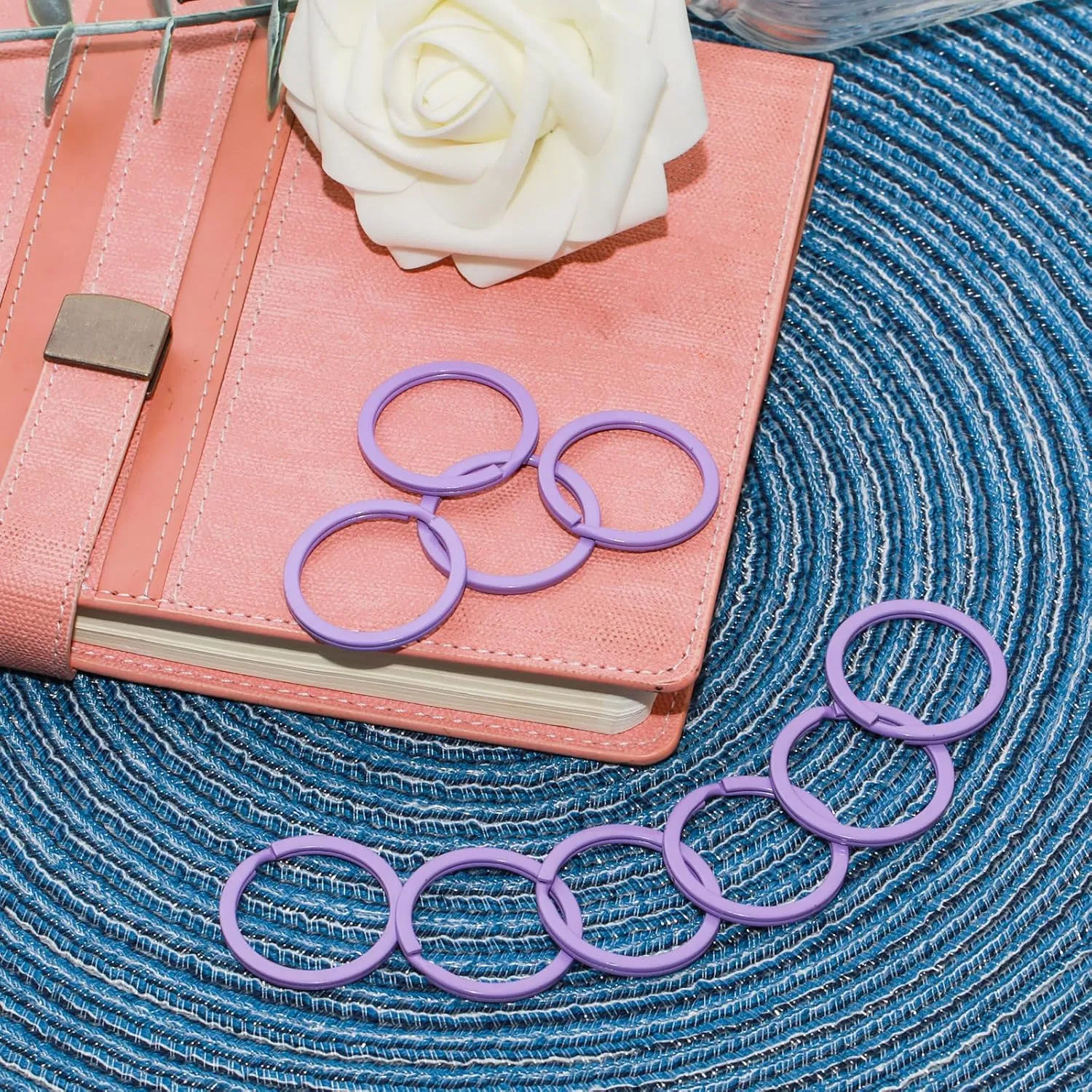 10 Pcs Keychain Rings,Split Key Rings for Keys Organization and DecorationPurple