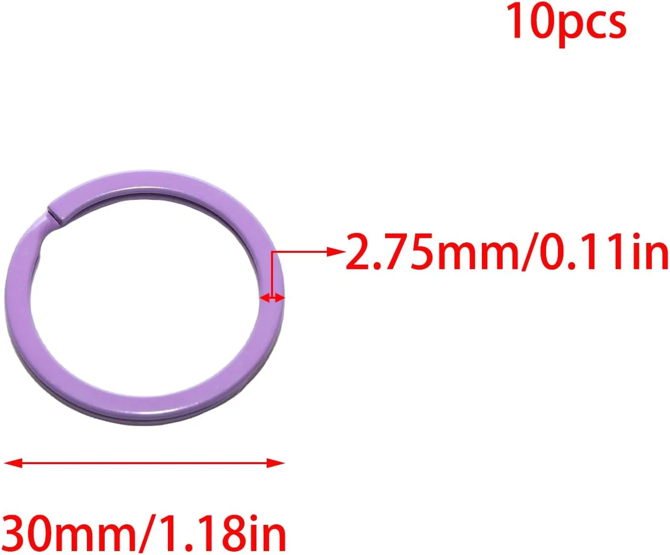 10 Pcs Keychain Rings,Split Key Rings for Keys Organization and DecorationPurple