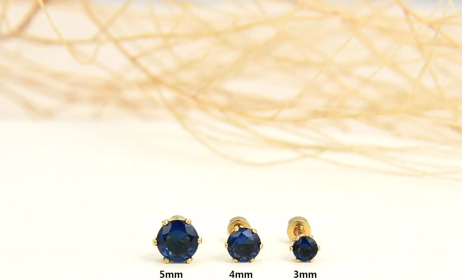 12 Pairs 18K Gold Plated Surgical Stainless Steel Stud Earrings, Flat Back Screw Back Cubic Zirconia Stud Earrings for Women, Silver CZ Brithstone Stud Earrings Set