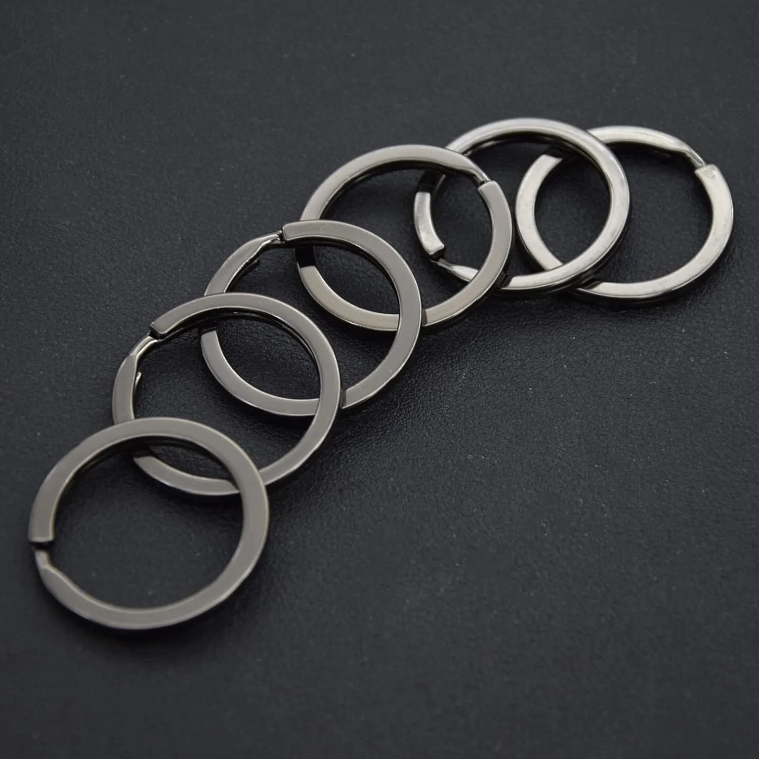 12pcs Metal Flat Key Rings, 1 inch Thick Round Split Keyring for Car Office Home DIY Keychains
