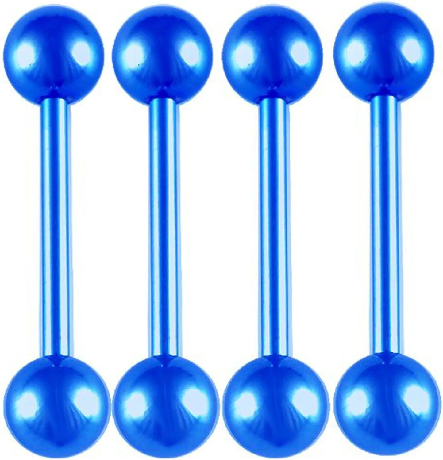 14g 14 gauge 5/8 inch 16mm surgical steel tongue bar ear nipple barbell rings balls lot Piercing 4Pcs