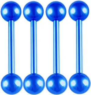 14g 14 gauge 5/8 inch 16mm surgical steel tongue bar ear nipple barbell rings balls lot Piercing 4Pcs