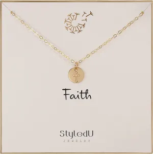 14k Gold Filled Tiny Cross Necklace for Women - Dainty Cross Pendant, Religious Jewelry, Perfect for Confirmation, First Communion, or Christmas Gifts