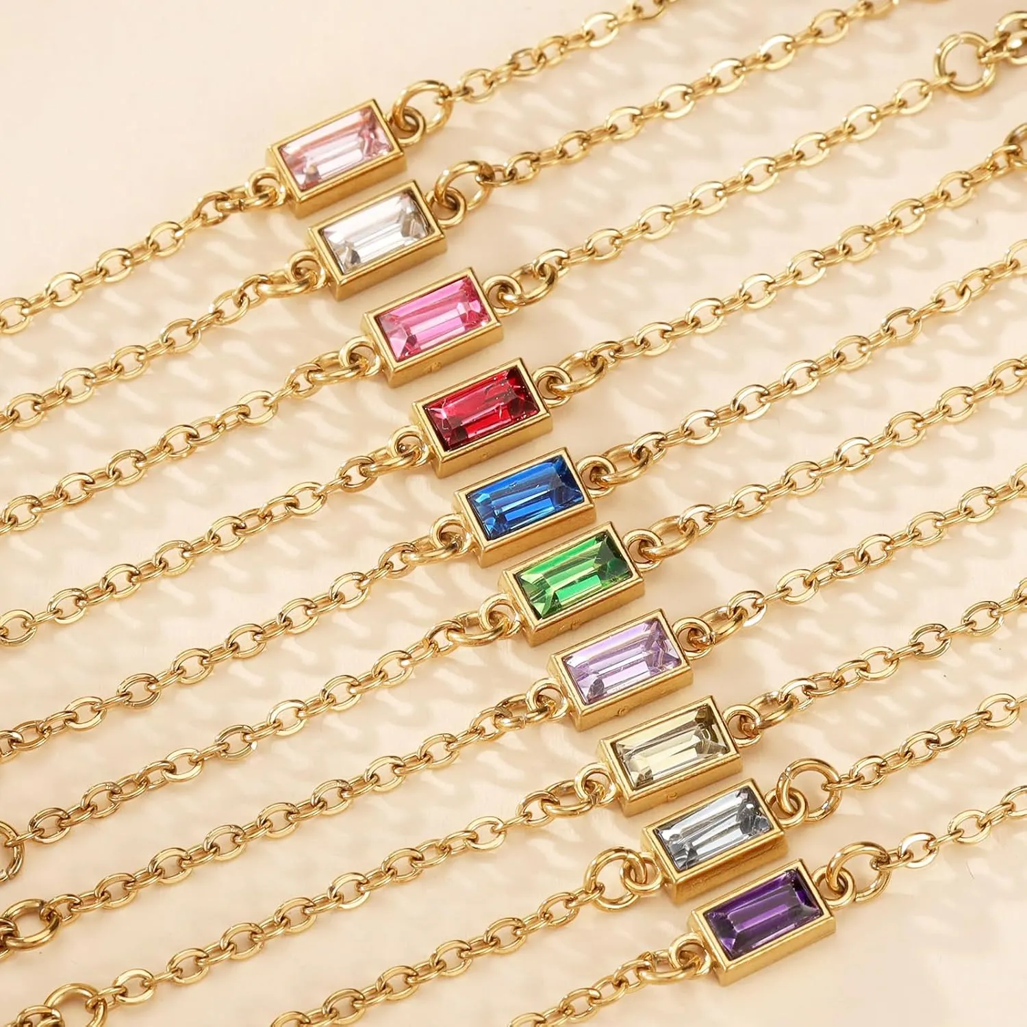 14K Gold Hand Chain Bracelet for Women, Birthstone Ring Bracelet Hand ChainTrendy Dainty Non Tarnish Jewelry Birthday Gift for Women