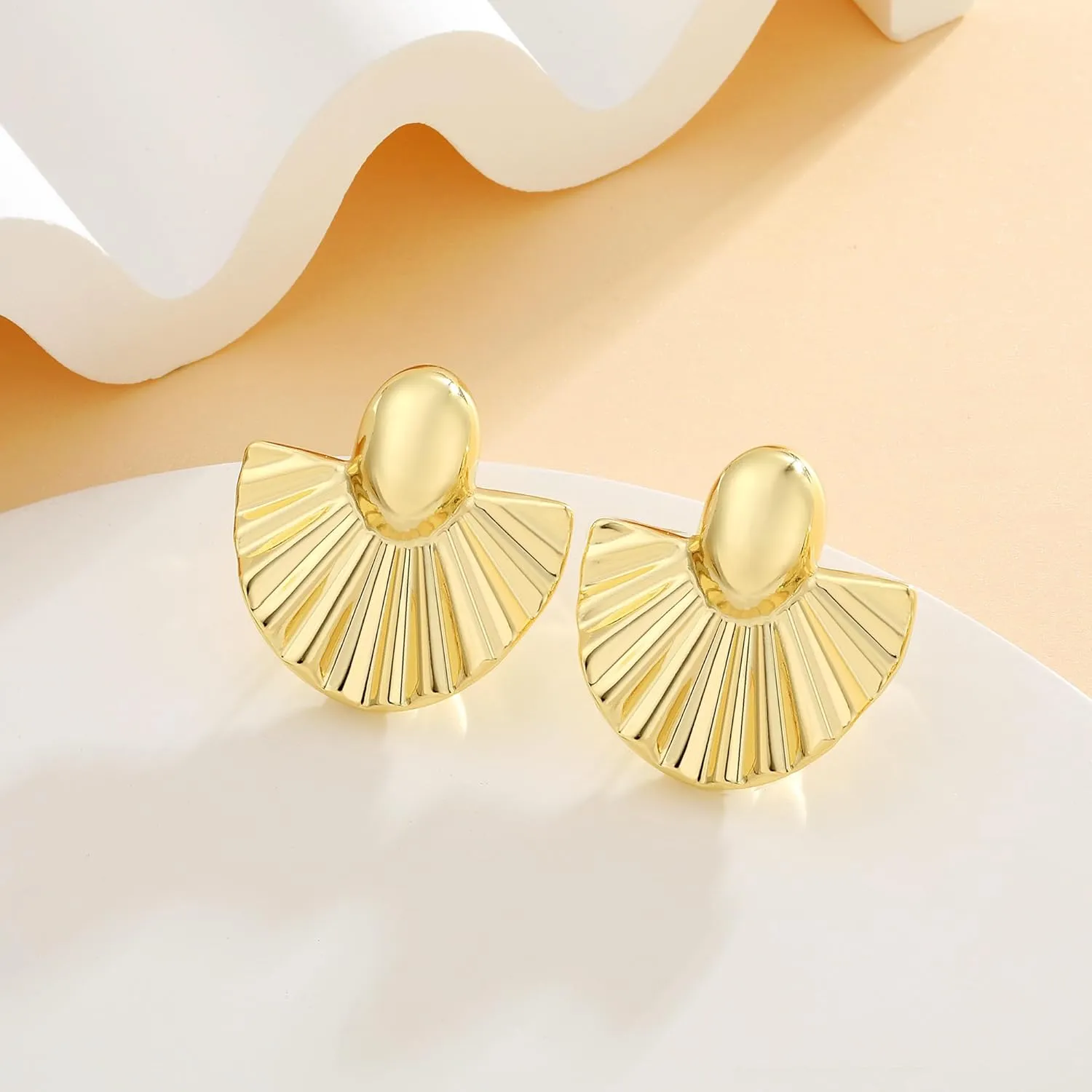 14K Gold Plated Chunky Gold Hoop Earrings, Lightweight Hollow Open Teardrop Earring Trendy Jewelry Gifts for Women, Hypoallergenic