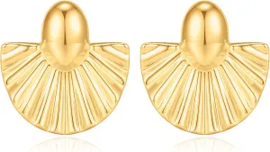 14K Gold Plated Chunky Gold Hoop Earrings, Lightweight Hollow Open Teardrop Earring Trendy Jewelry Gifts for Women, Hypoallergenic