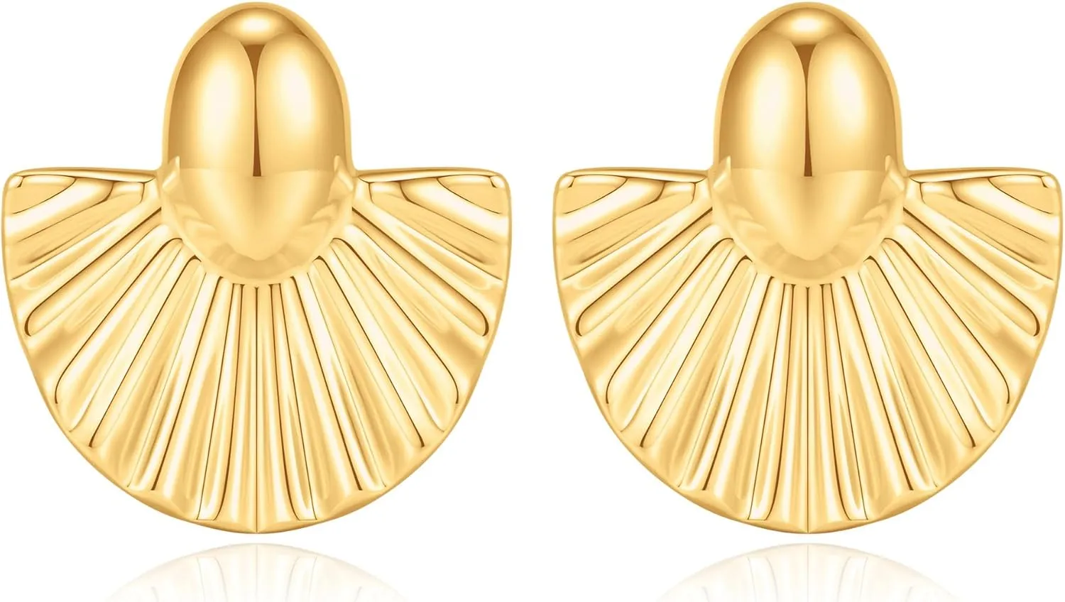 14K Gold Plated Chunky Gold Hoop Earrings, Lightweight Hollow Open Teardrop Earring Trendy Jewelry Gifts for Women, Hypoallergenic