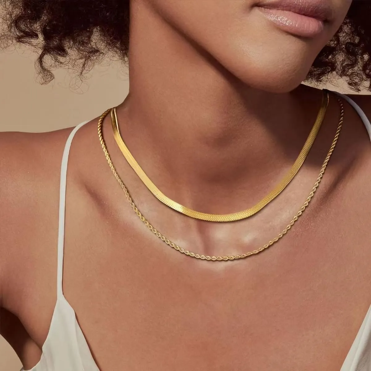 14K Gold Plated Layering Choker Necklaces for Women| Snake Chain,Cuban Link Chain,Paperclip Layered Chains Necklace for Women Trendy Jewelry.