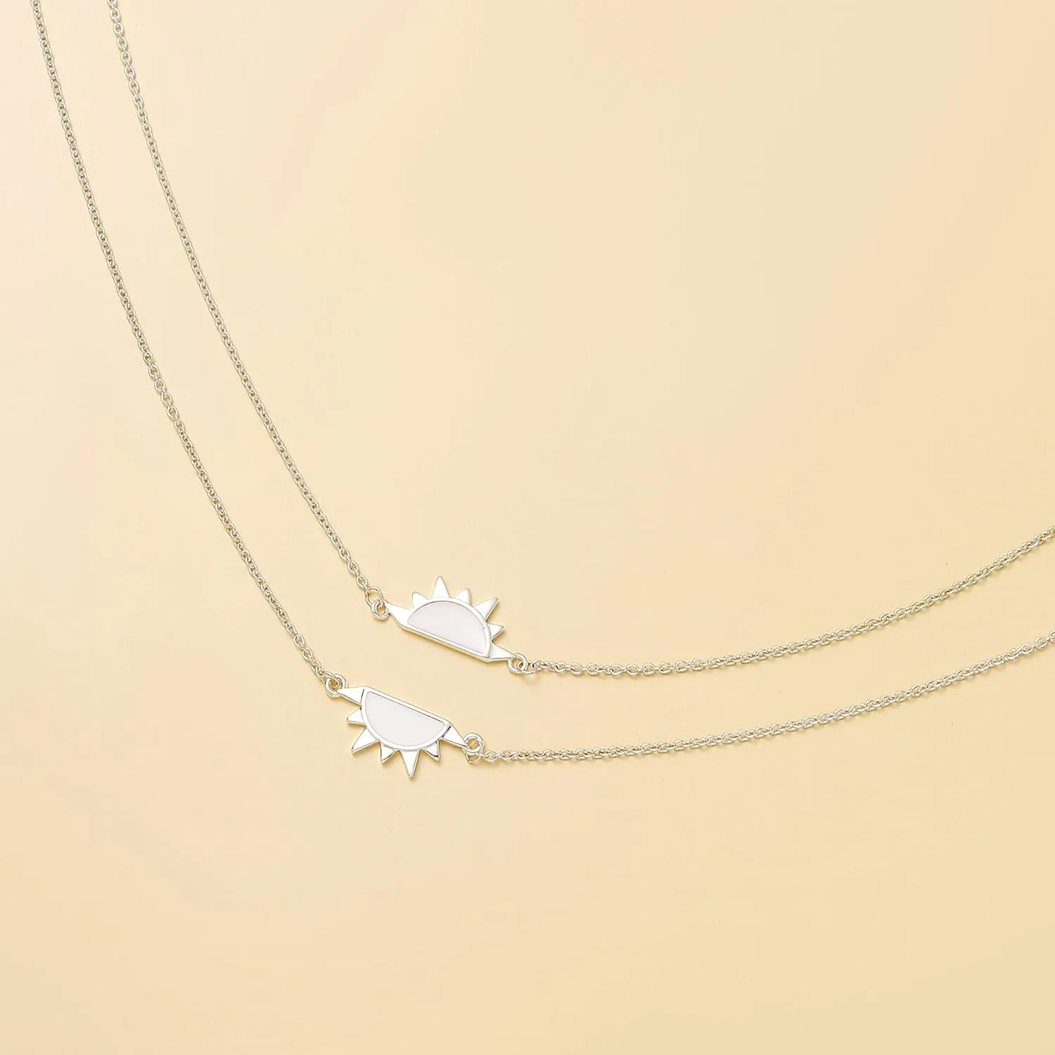 14k Gold Plated Sun Moon Friend Necklace for Women BFF Necklaces for 2, My Besties Friendship Gift