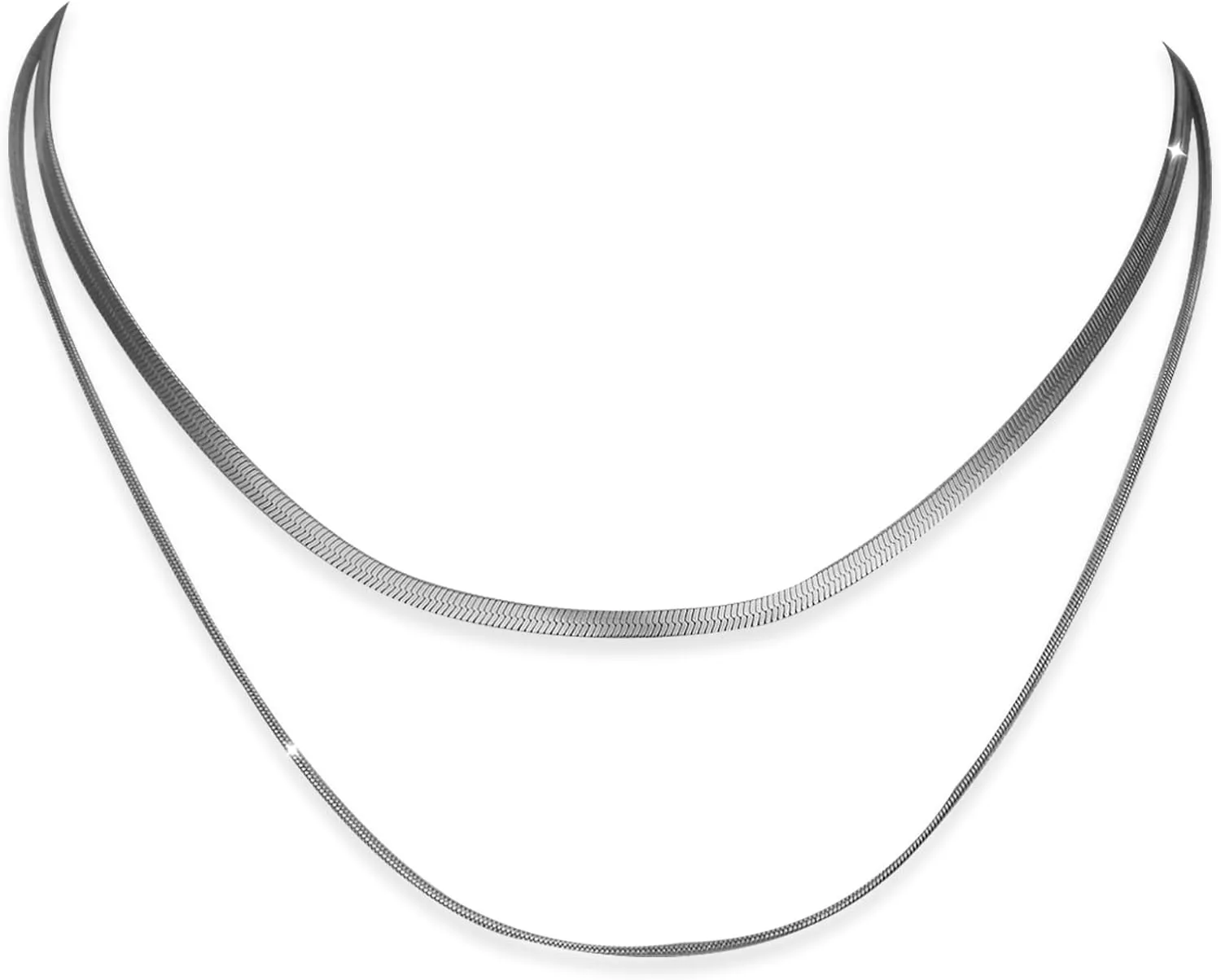 14k Silver/Gold Plated Necklace for Women, Dainty Adjustable Chain Necklaces for Women, Personalized Choker Necklace Gift for Women, Teen Girls