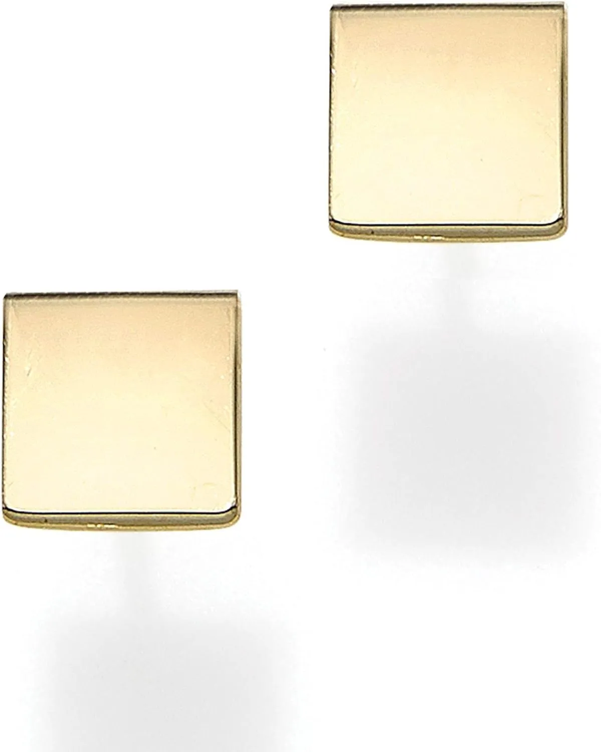 14k Yellow Gold Square Shape Stud Earrings
