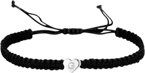 14KWhite Gold Plated Initial Heart String Bracelets for Women Men Teen Girls Boys Handmade Rope Braided Bracelet Minimalist Jewelry Matching Couple Bracelets