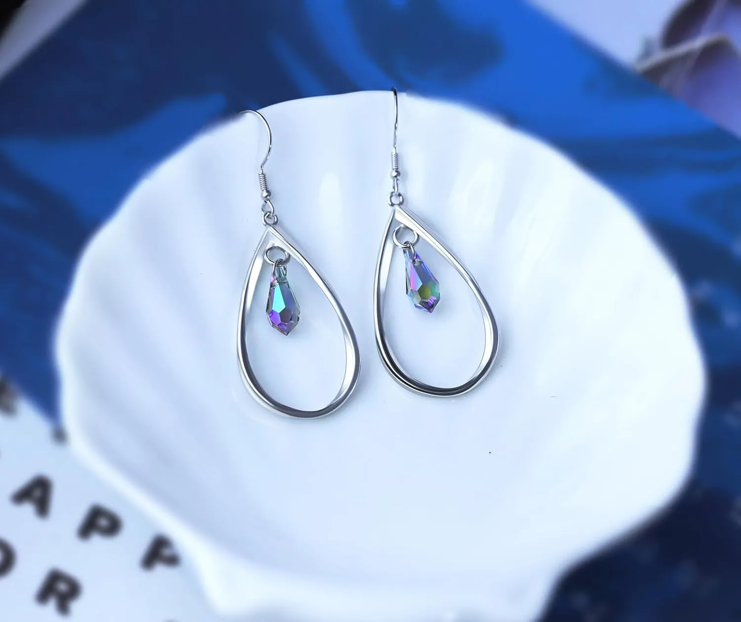 18K Gold-Plated 925 Sterling Silver Swarovski Crystal Twist Leaf Fashion Dangle Earrings for Women