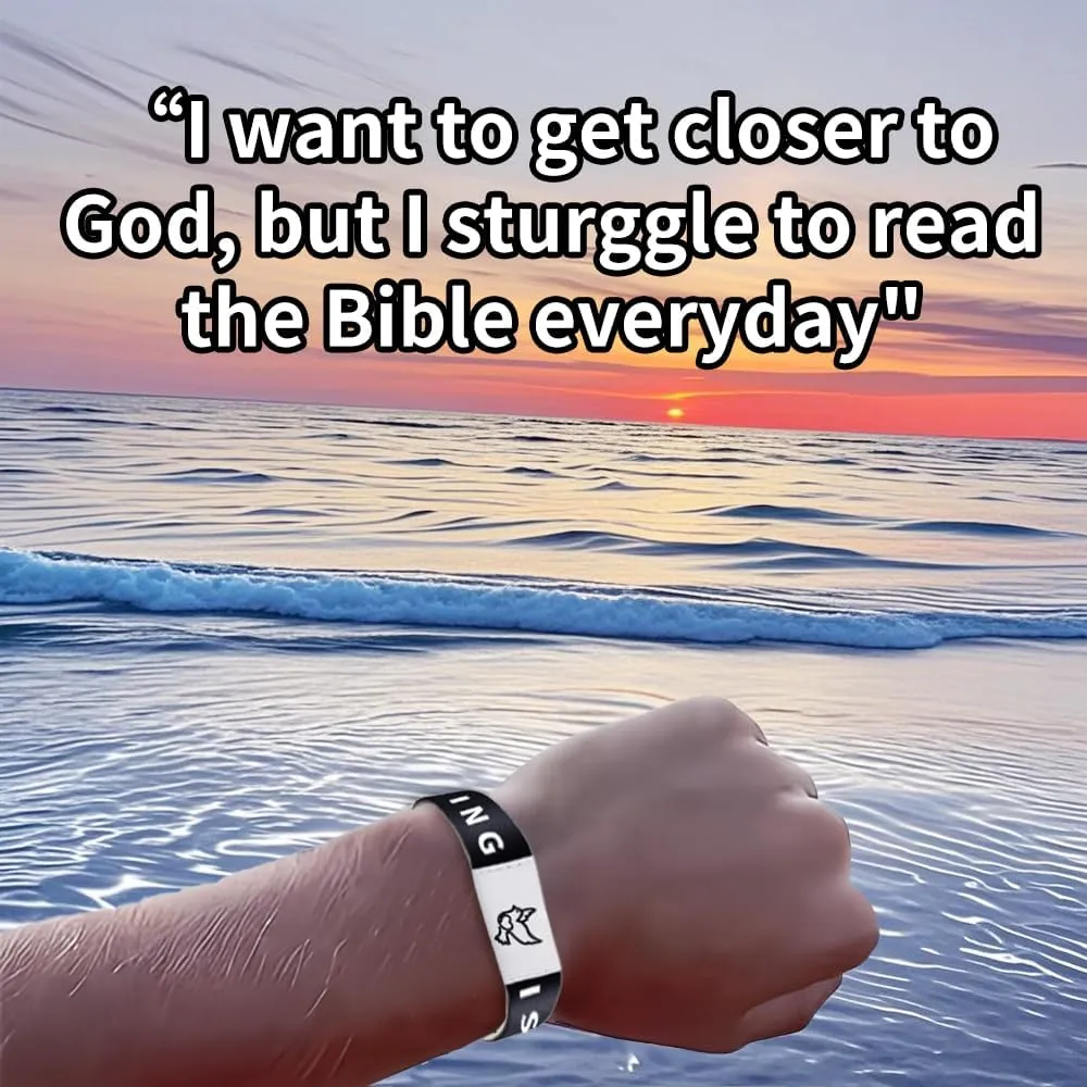 2 Pack Bible Verse Bracelets with NFC,Christian Daily Bible Verse Bracelet Wristbands for Women Men Teens,Elastic Inspirational Christian Wearalble Bracelet