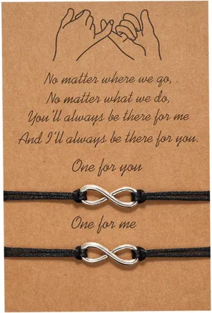 2 Pcs Pinky Promise Distance Matching Bracelet Friendship Couple Bracelet Heart Infinity Evil Eye Butterfly Star Moon Elephant Bracelets Mother Daughter Best Friend Couples Bracelets