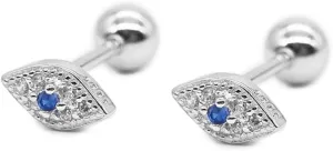 20g Blue Evil Eye Mini CZ Stud Earrings for Women Girls Dainty Minimalist 925 Sterling Silver Tiny Cartilage Tragus Small Cute Screw Back Hypoallergenic Studs for Daughter Bff Birthday