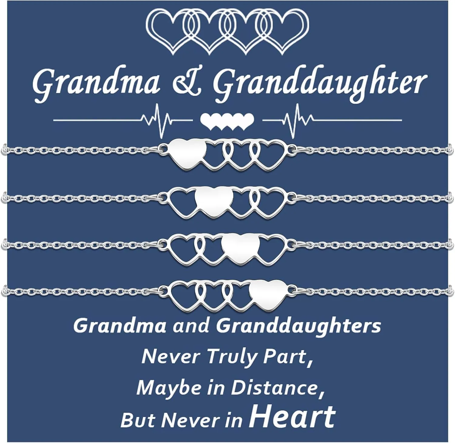 2/3/4/5 Pcs Mother Daughter Bracelets Set Mothers Day Birthday Gifts for Grandma Granddaughter Mom Daughter Gifts Mommy and Me Matching Wish Bracelets
