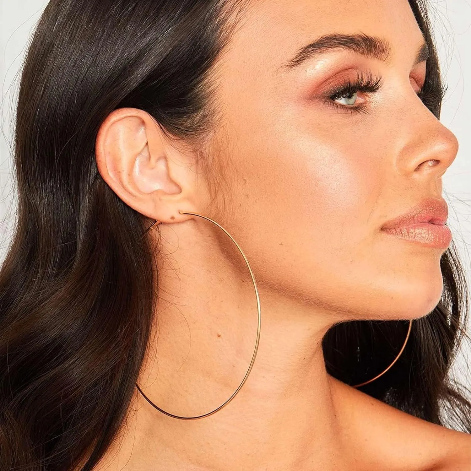 2mm Sterling Silver Big Hoop Earrings For Women - Large Hypoallergenic Circle Endless Thin Oversize Silver Hoops