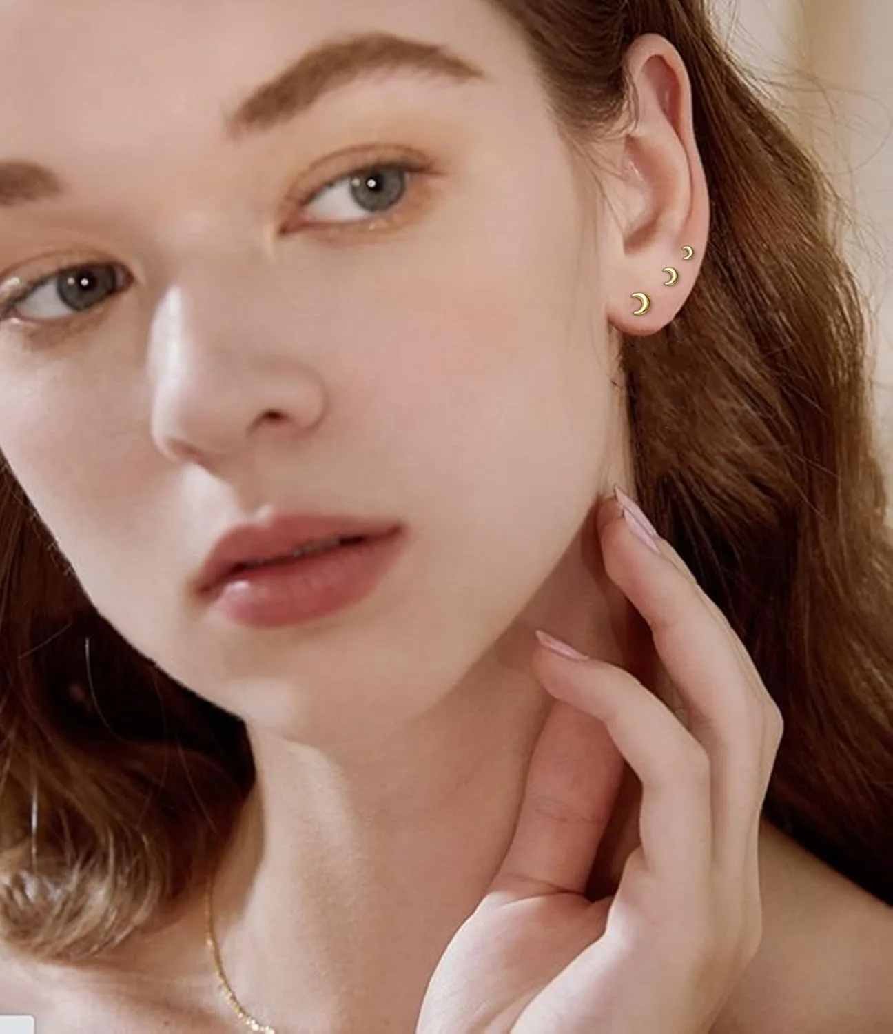 3 Pairs 14K Gold Stud Earring Sets for Women Dainty 925 Sterling Silver Earrings for Multiple Piercing Tiny Cartilage Tragus Cute Trendy Post Earrings Stacks Jewelry Gifts