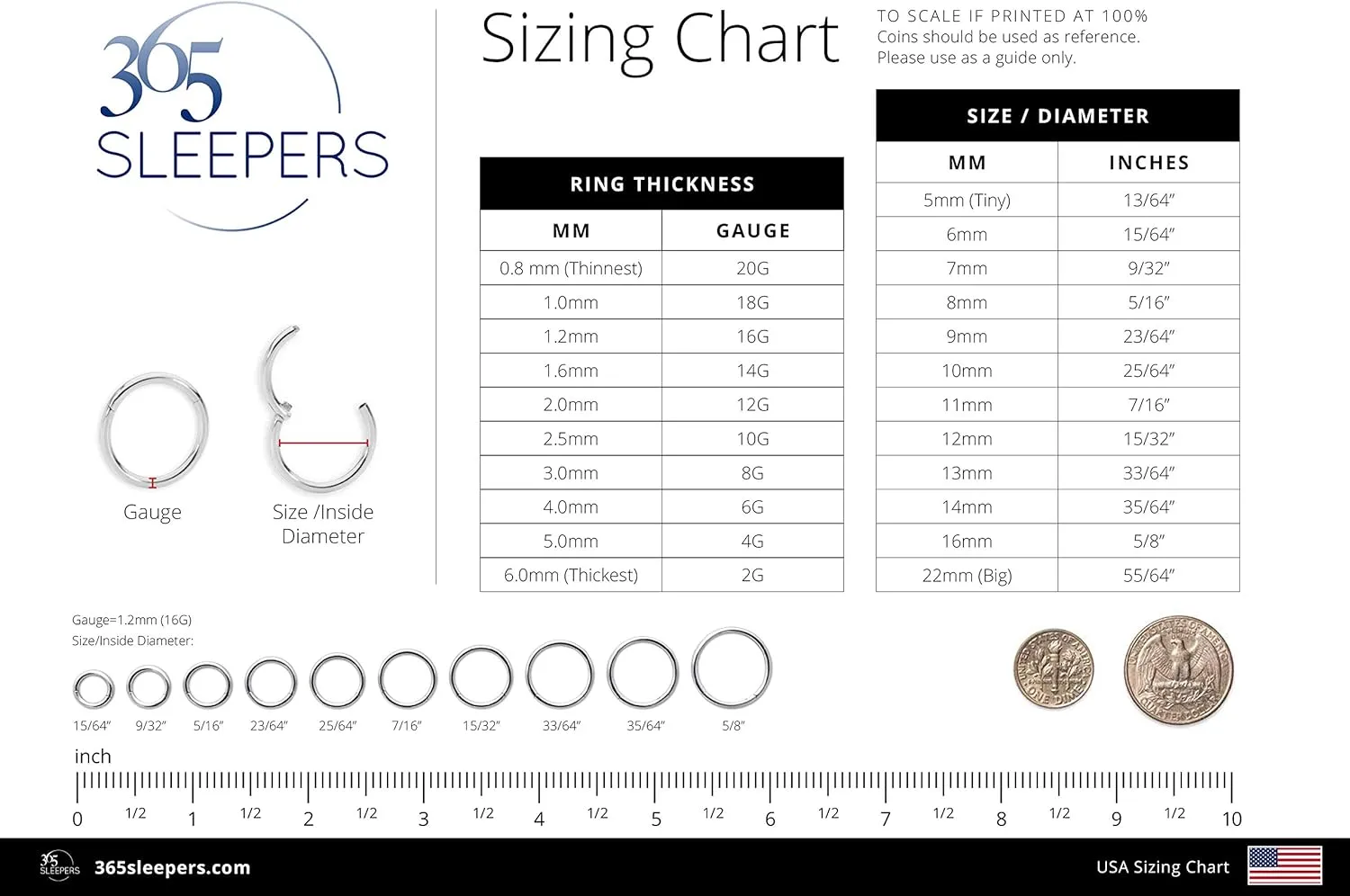 365 SLEEPERS 2PCS Titanium Implant Grade 20G Septum Jewelry Hinged Segment Ring Body Piercing Hoop Lip Rings Helix Cartilage Rook Sleeper Earrings Nickel Free Hypoallergenic 6mm  10mm