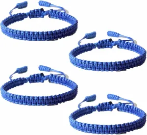 4PCS Blue Friendship Bracelets, Blue Braided Bracelet for Women, Adjustable Blue Bracelets for Women, Blue Friendship Bracelet Kit for Celebrating Friendship