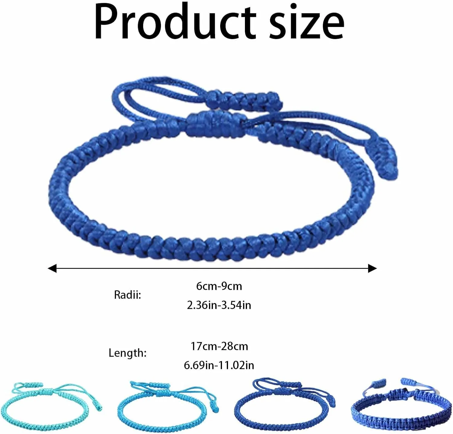 4PCS Blue Friendship Bracelets, Blue Braided Bracelet for Women, Adjustable Blue Bracelets for Women, Blue Friendship Bracelet Kit for Celebrating Friendship
