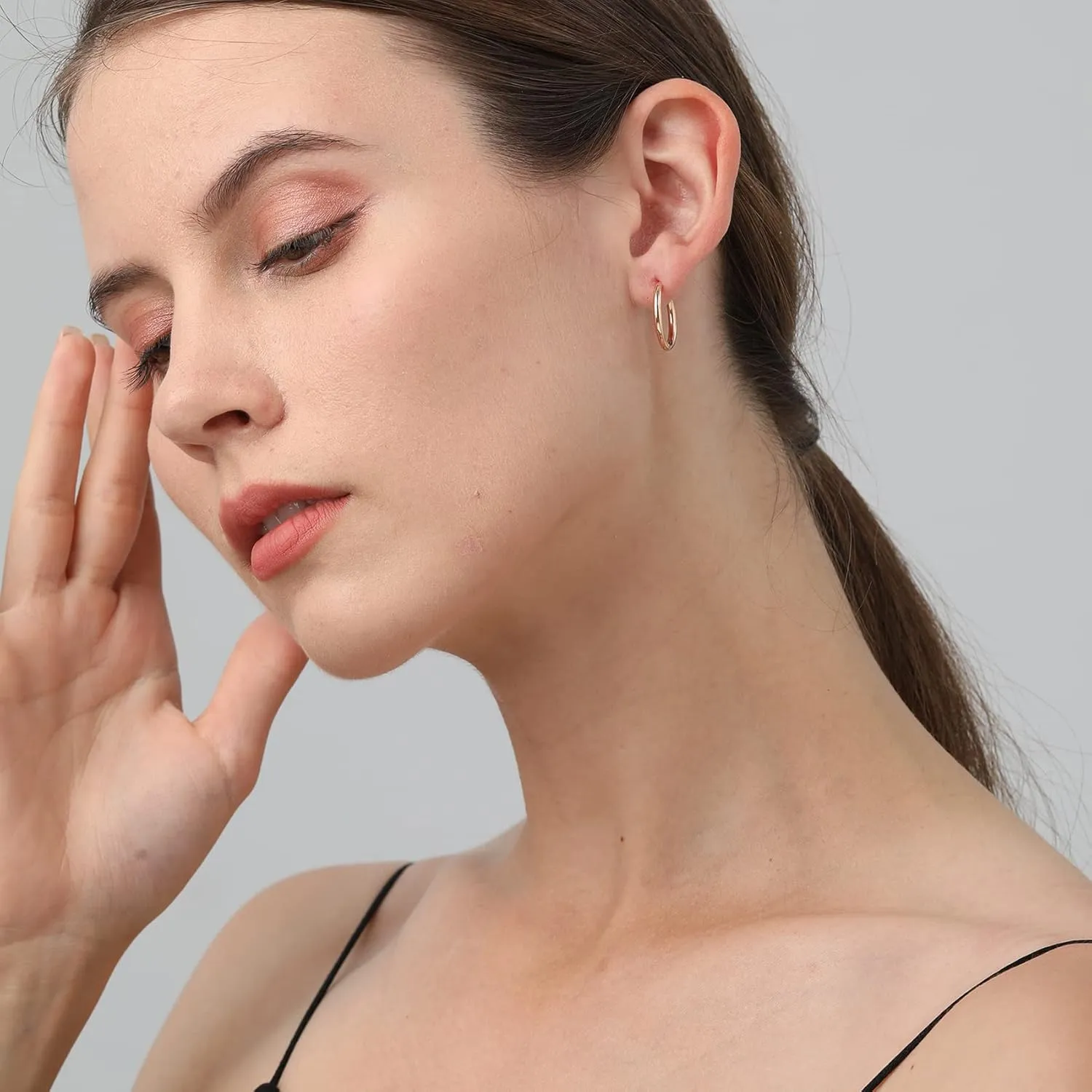 5-10 Pairs Small Gold Silver Hoop Earrings for Women, Stainless Steel Earrings Set Mens Lightweight Thin Hypoallergenic Nickel Free Small Earings
