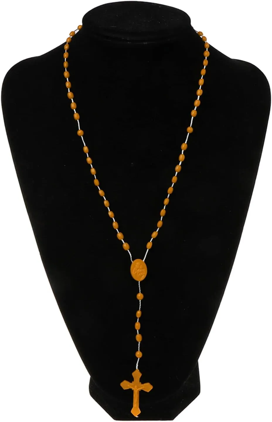 8 Colors Plastic Noctilucent Necklace Rosary Beads Luminous Necklace Catholicism Prayer Religious Jewelry for Daily Wear, 40.5cm