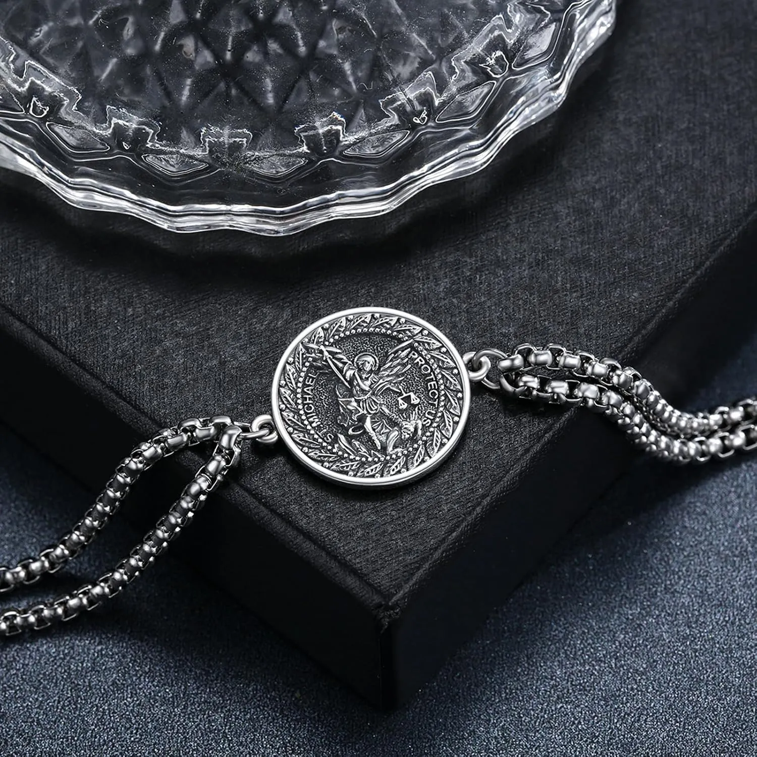 925 Sterling Silver Bracelet for Men Women Confirmation Bracelets Catholic Religious Jewelry Gifts
