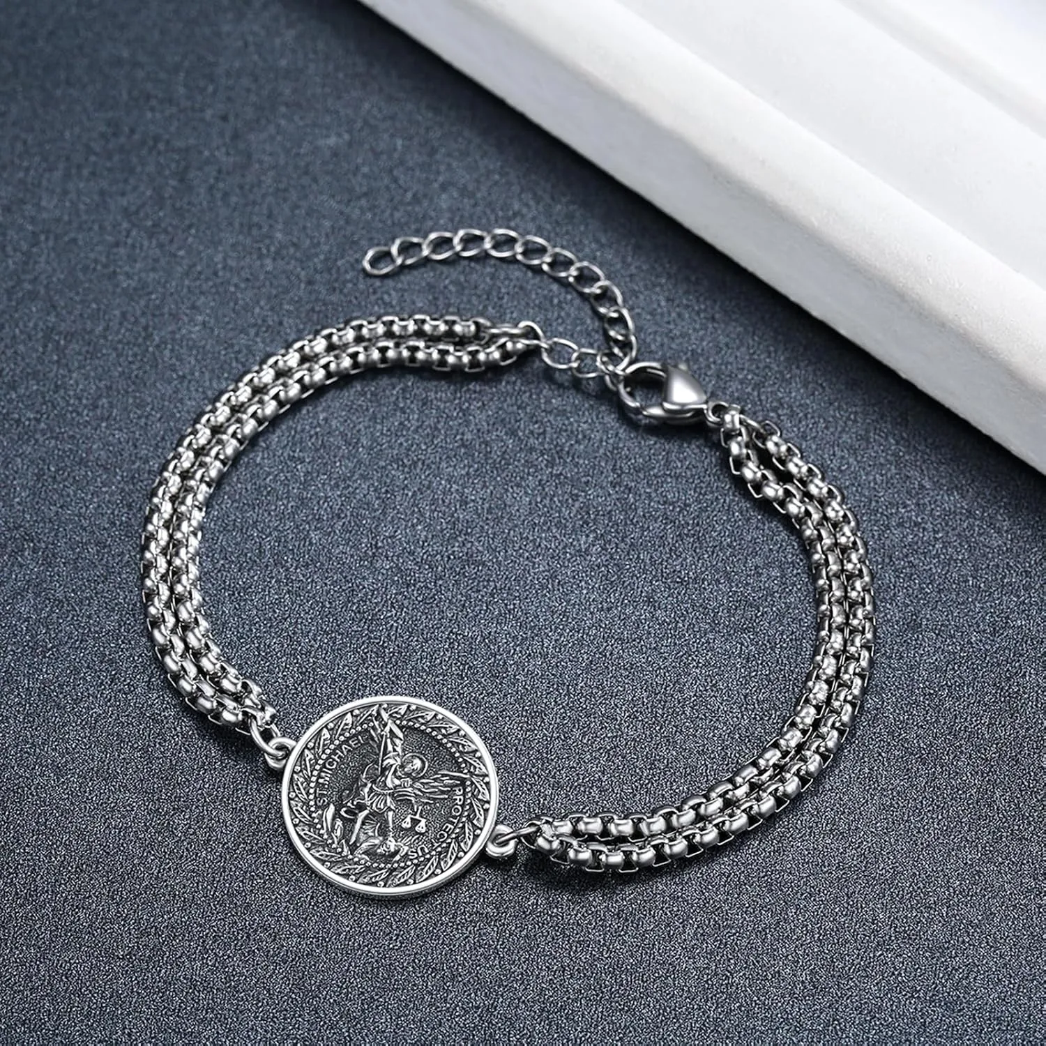 925 Sterling Silver Bracelet for Men Women Confirmation Bracelets Catholic Religious Jewelry Gifts