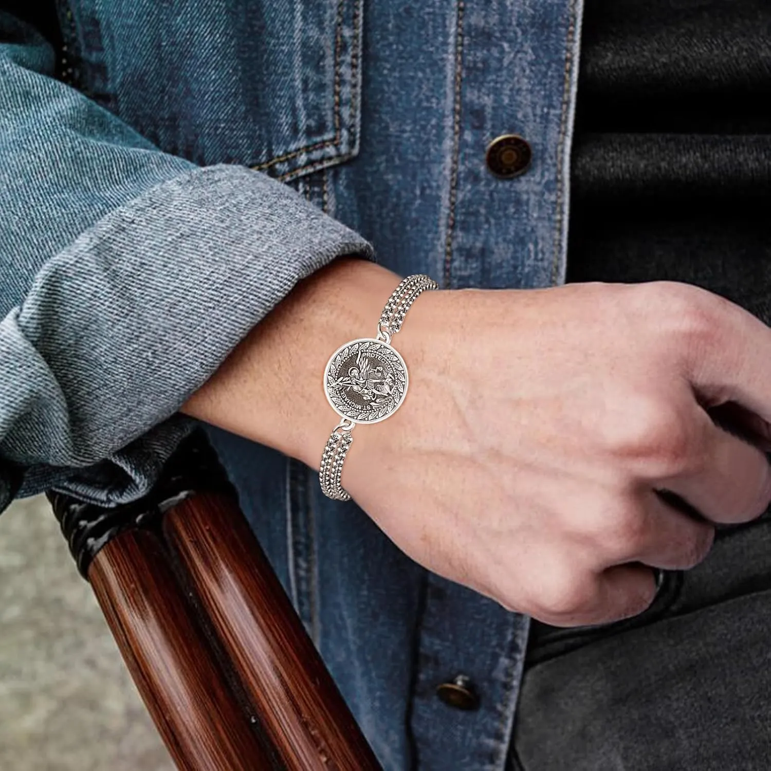 925 Sterling Silver Bracelet for Men Women Confirmation Bracelets Catholic Religious Jewelry Gifts