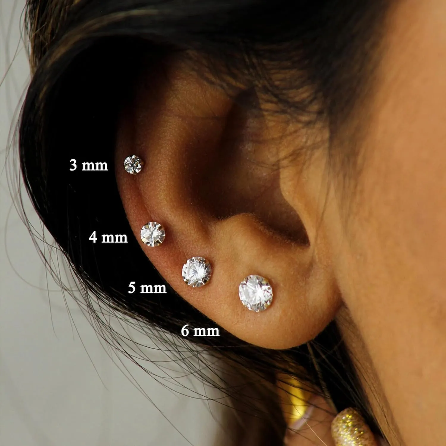 925 Sterling Silver Earrings, Cubic Zirconia Stud Earrings, Diamond Stud Earrings for Women
