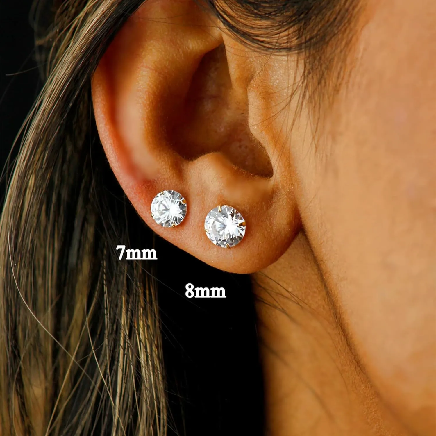 925 Sterling Silver Earrings, Cubic Zirconia Stud Earrings, Diamond Stud Earrings for Women