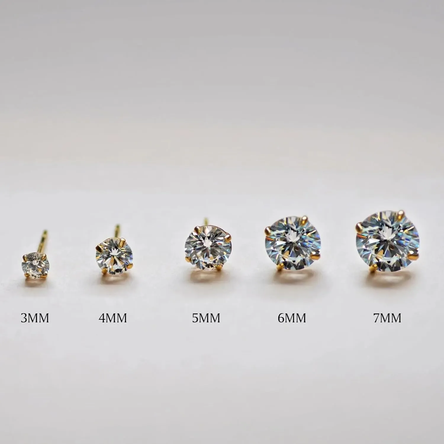 925 Sterling Silver Earrings, Cubic Zirconia Stud Earrings, Diamond Stud Earrings for Women