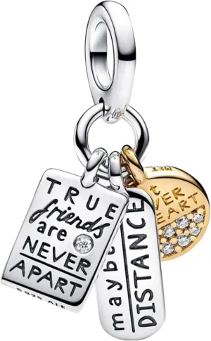 925 Sterling Silver Love Friendship Charms Infinity Pendant Friendship Splittable Heart, Couples, Hot Air Balloon, Robot Lock, Compass, Tree Double Dangle Valentine's Day Christmas For Women Friends