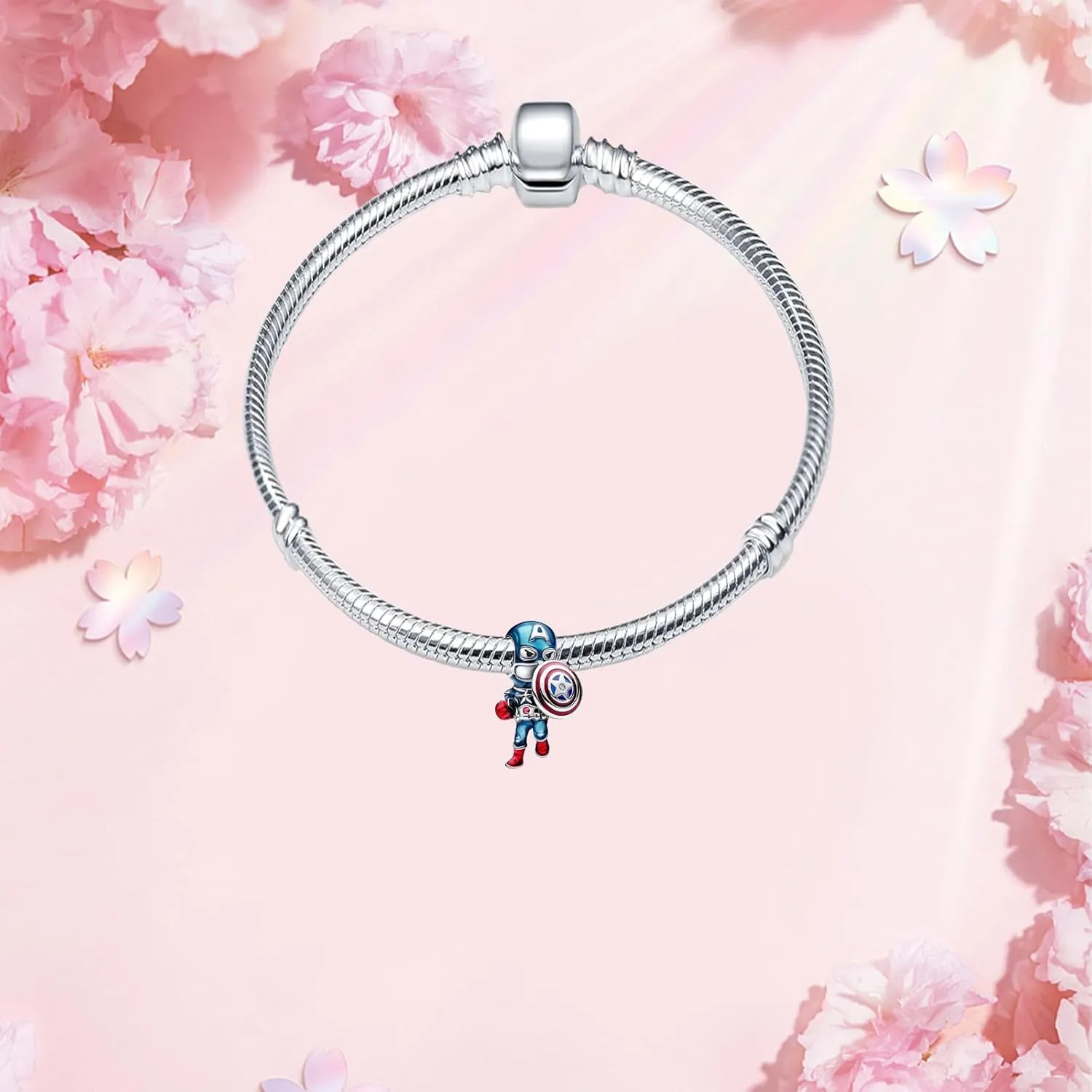 925 Sterling Silver, Spider-Man, Iron Man, Captain America, Hulk, Loki Charms Fit Pandora Bracelets Make DIY Jewellery Gifts for Ladies