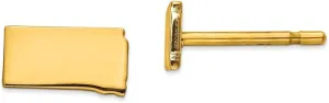 925 Sterling Silver Yellow Gold-Plated SD Small State Studs Earring - 4mm x 8mm