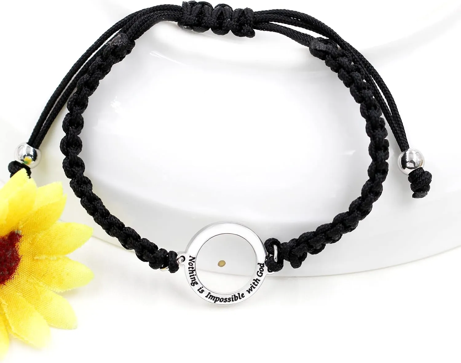 Adjustable Handmade Braided String Bracelet I Mustard Seed Bracelets Inspirational Christian Gift