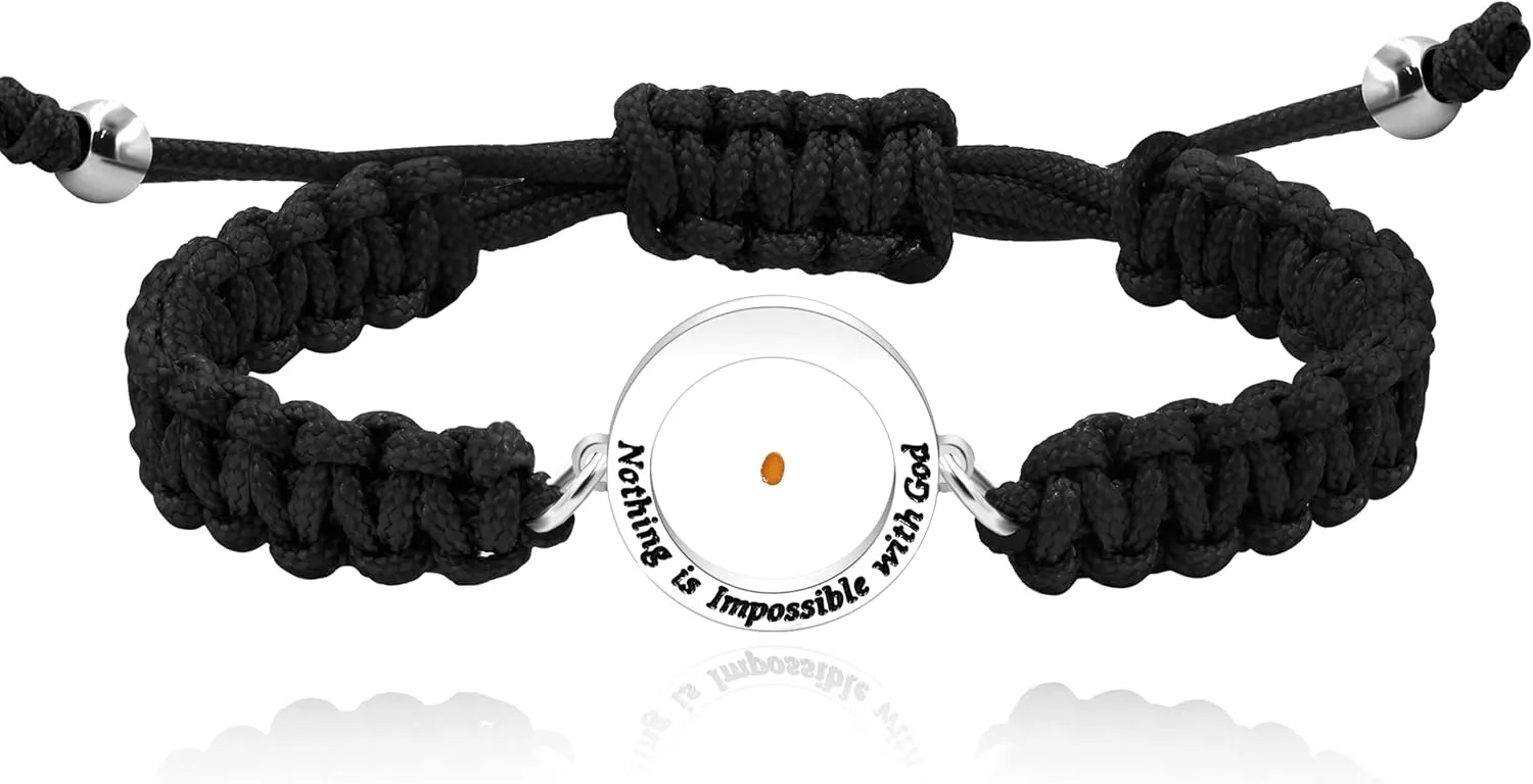 Adjustable Handmade Braided String Bracelet I Mustard Seed Bracelets Inspirational Christian Gift