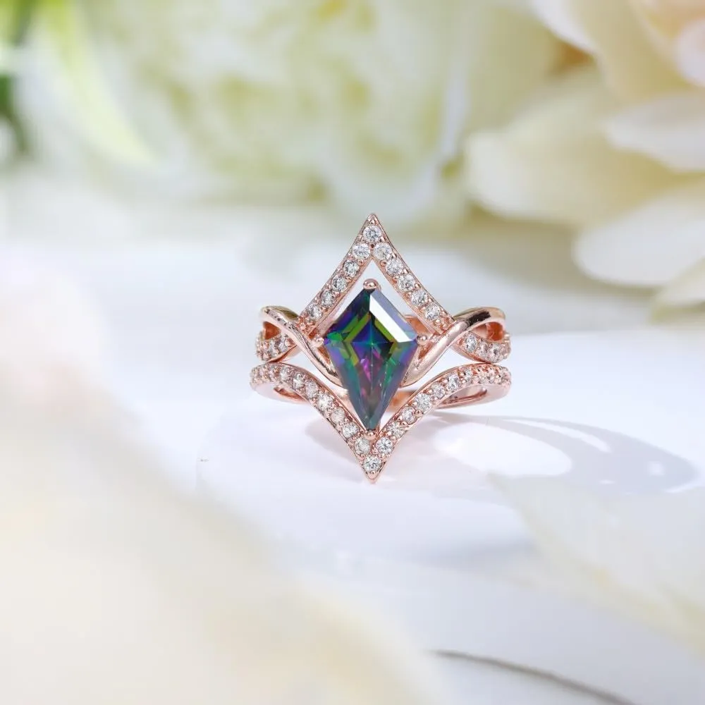 Alexandrite Engagement Rings for Women Wedding Ring Promise Rings for Her Rose Gold Mood Birthstone Rings Christmas Anniversary Birthday Valentine's Day Gift