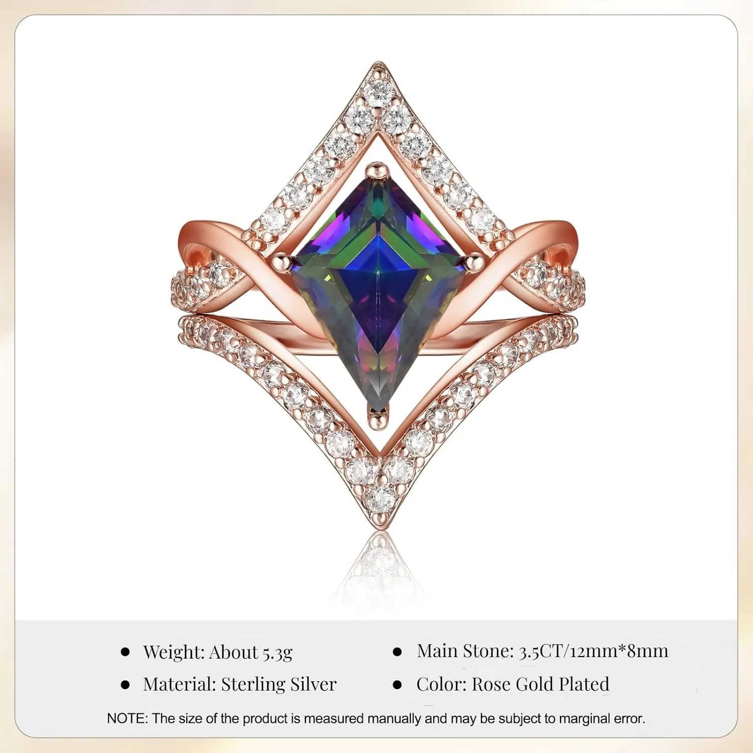 Alexandrite Engagement Rings for Women Wedding Ring Promise Rings for Her Rose Gold Mood Birthstone Rings Christmas Anniversary Birthday Valentine's Day Gift