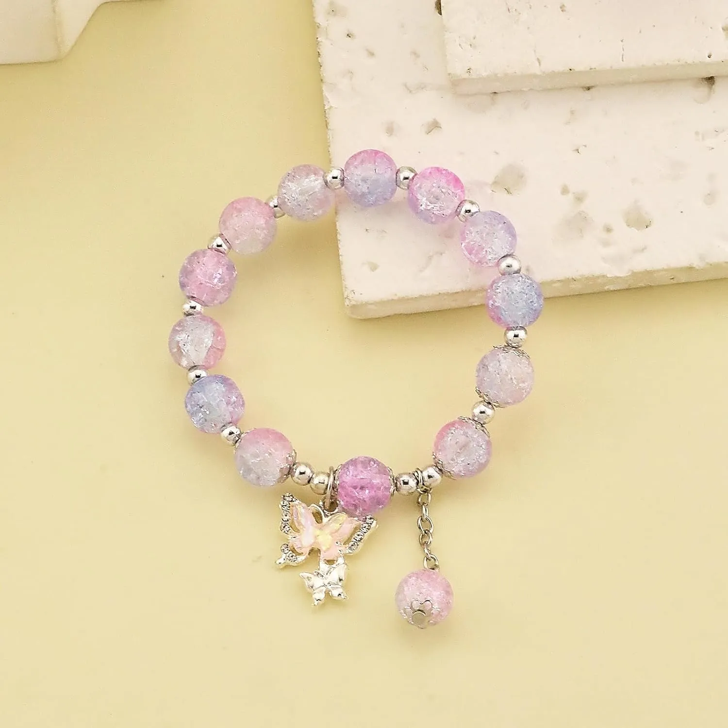 Always Believe in Yourself Butterfly Bracelet Couple Matching Butterfly Bracelets Cute Nylon Rope Butterfly Bell Charm Bracelets for Women Lucky Butterfly Blue Friendship Bracelet for Women