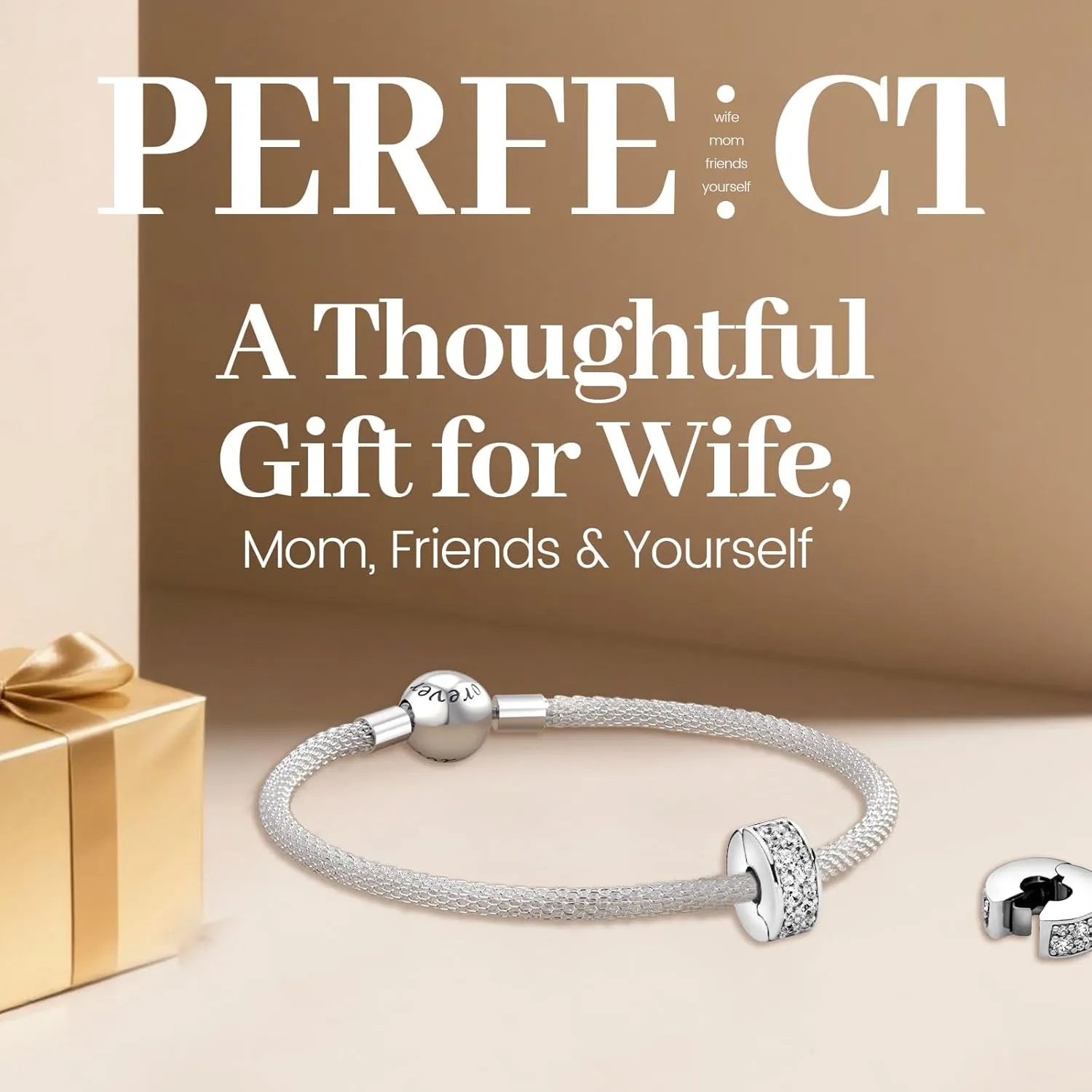 Annmors Charms Clips 925 Sterling Silver Stopper Charms fit Bracelets Necklaces Dangle Beads with 5A Cubic Zirconia Christmas Valentine Mother's Day Gift for Women