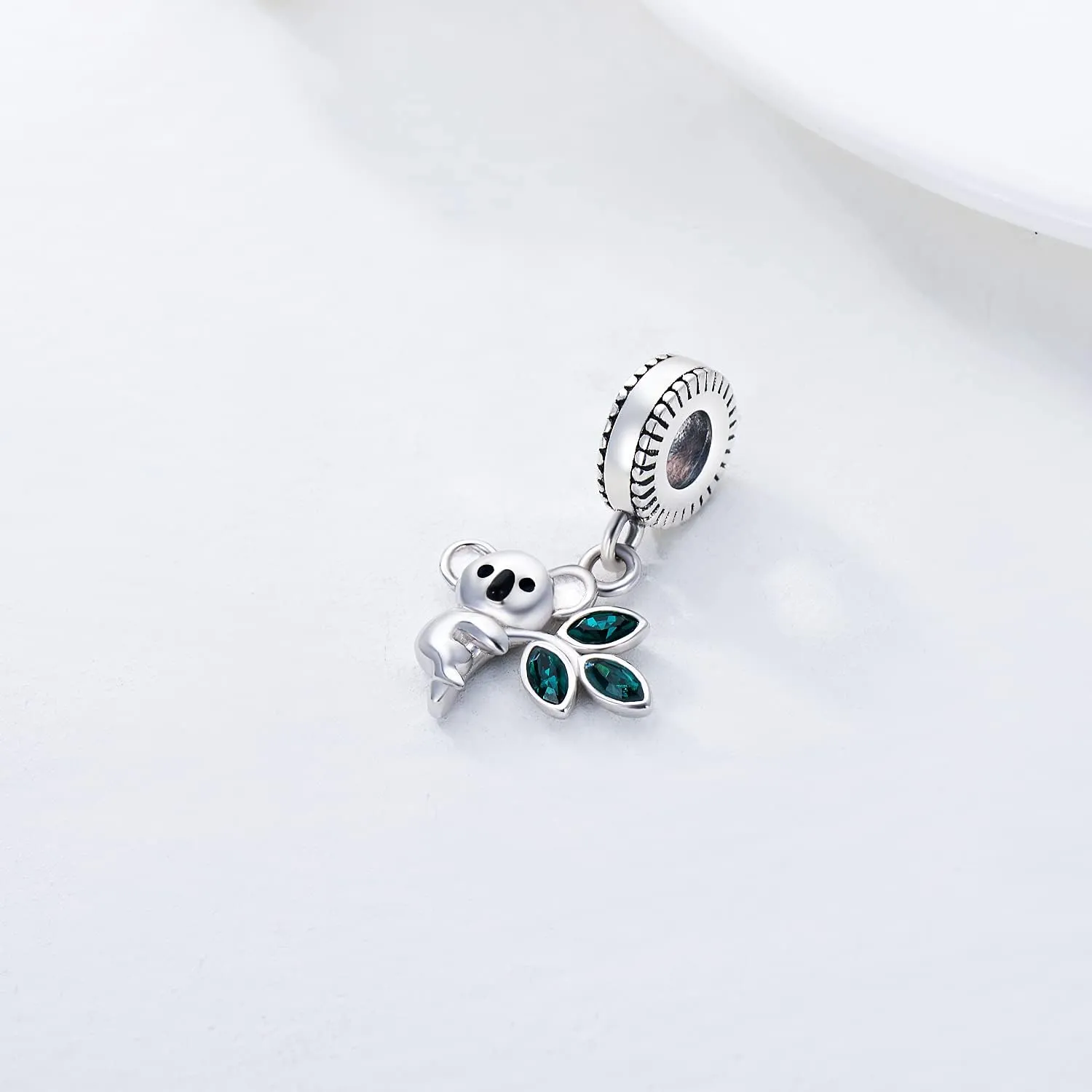AOBOCO 925 Sterling Silver Cute Sloth Panda Charms Beads fit European Bracelets Necklace