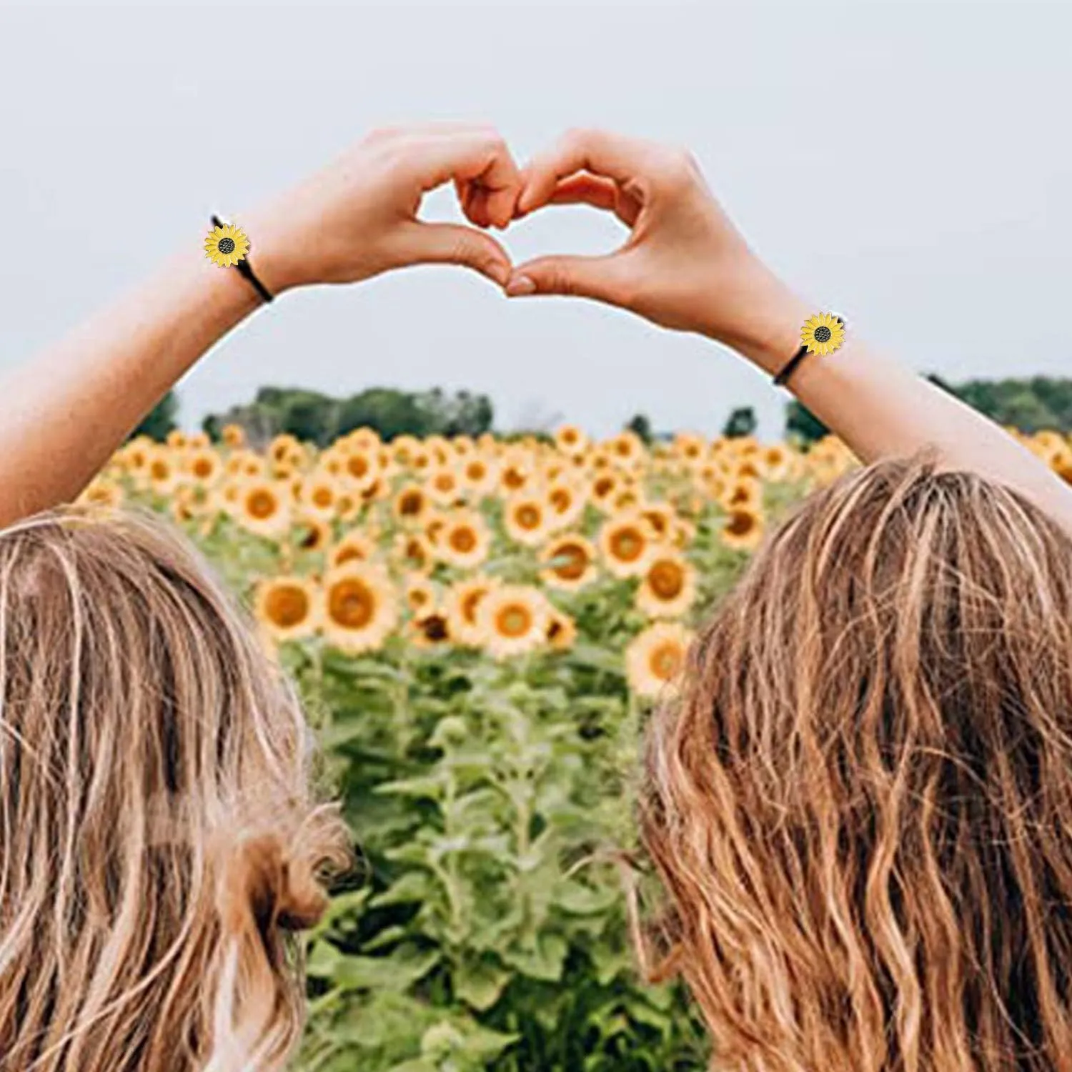 AUEAR, Bracelets Best Friends Sunflower Promise Long Distance Matching Bracelet for Couples Mother