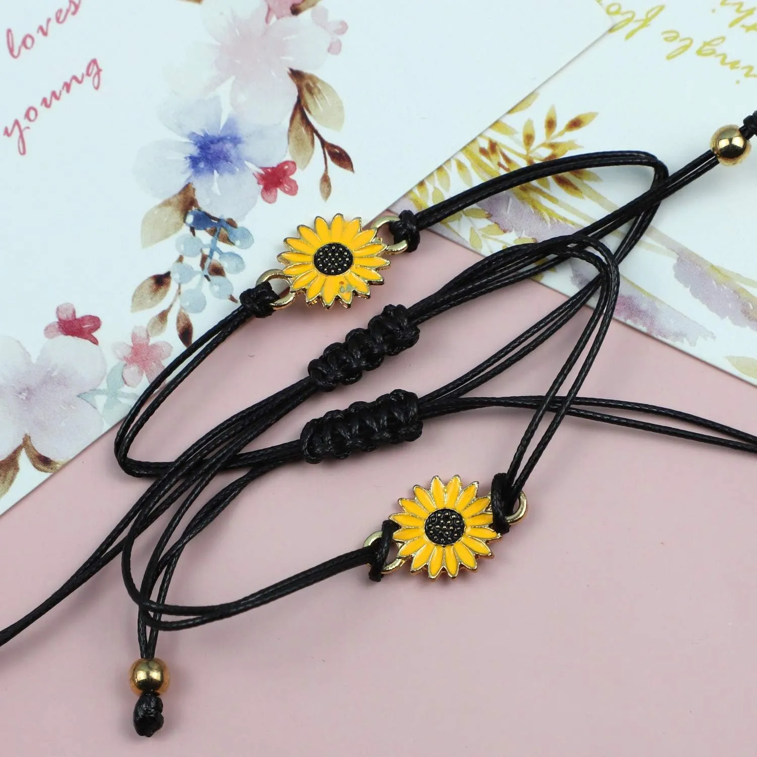 AUEAR, Bracelets Best Friends Sunflower Promise Long Distance Matching Bracelet for Couples Mother